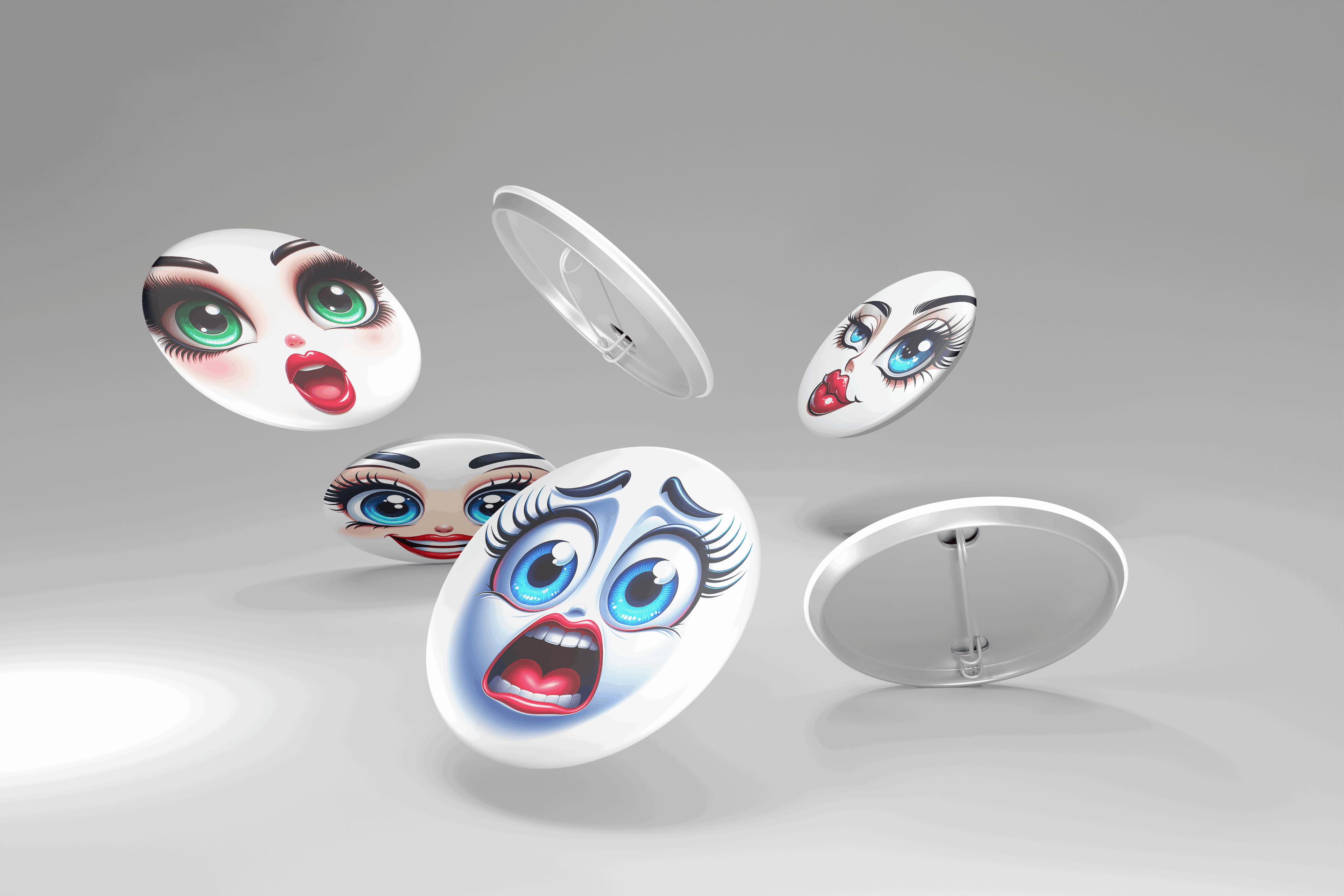 2.25" Funny Face Button (5 pack)  $5 Bundle Deal