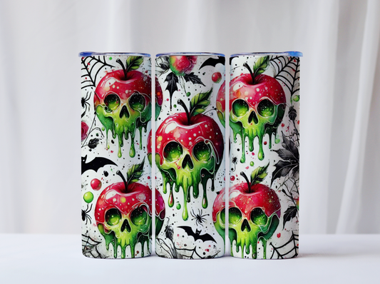 Poison Apple Themed Stainless Steel 20oz Skinny Tumbler w/lid & straw