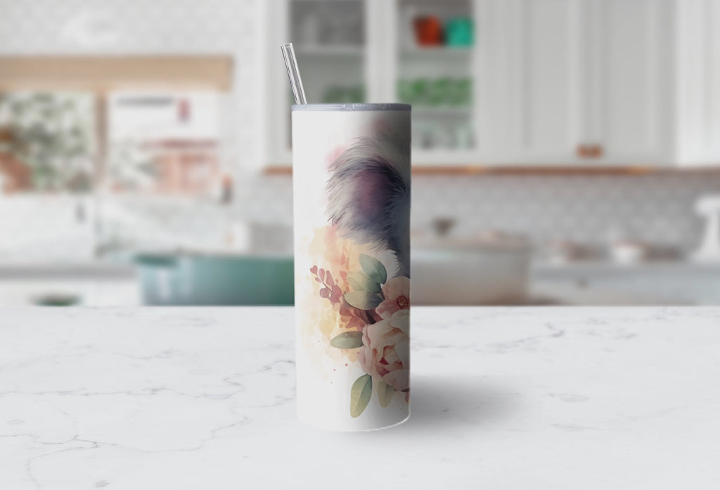 Koala Bear Themed Stainless Steel 20oz Skinny Tumbler w/lid & straw