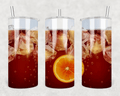 Stainless Steel 22oz, Iced Tea Themed Fatty Straight Tumbler, w/lid & straw